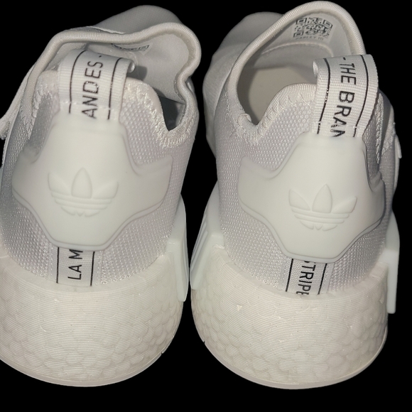 Women's size 9 Adidas NMD_R1. These are white with lime accents. New Without Tag - Picture 2 of 7